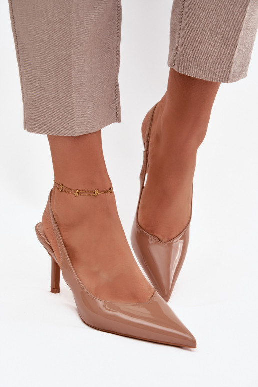 avec effet vernis Chaussures avec des talons fins beige Phelia