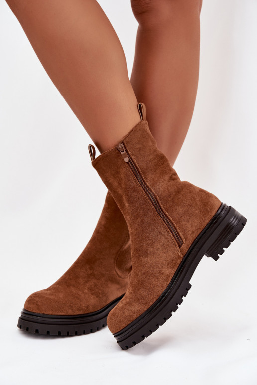 bottes élégantes Féminin Au Château marron Julienne