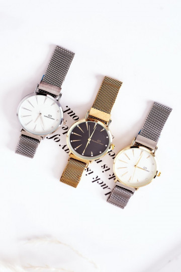 Montre Sur le bracelet Mesh Giorgio&Dario gris-couleur dorée 2