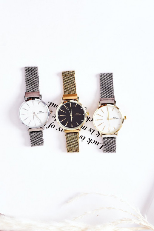 Montre Sur le bracelet Mesh Giorgio&Dario gris-couleur dorée