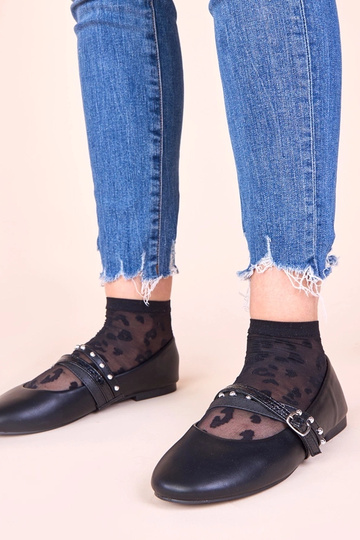 Ballerines noires avec bandes décoratives Vika