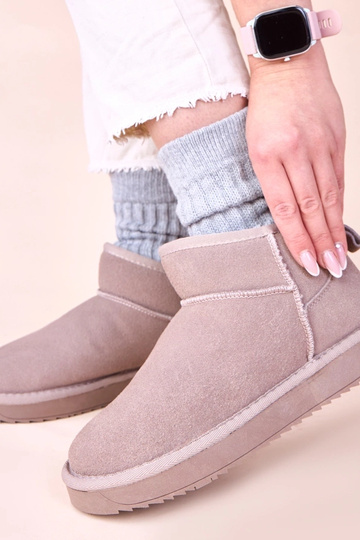 Bottes de neige en daim gris Besia 2