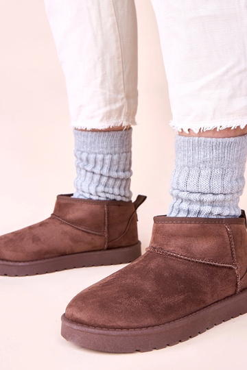 Bottes de neige chocolat avec fourrure Elriee