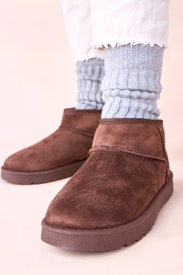 Bottes de neige chocolat avec fourrure Elriee 2