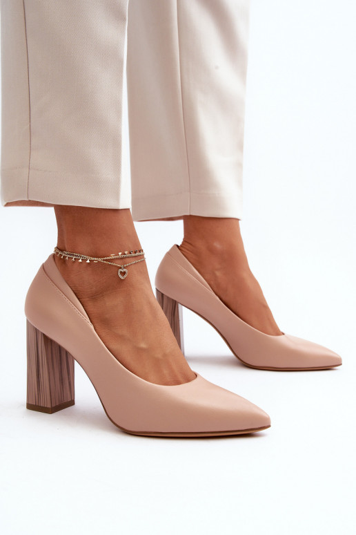 Style élégant Chaussures avec un talon élégant Sergio Leone PB217 Nude