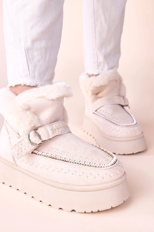 Bottes de neige couleur sable avec...