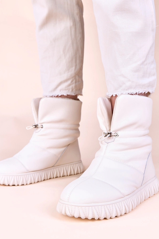 Bottes de neige en cuir naturel...