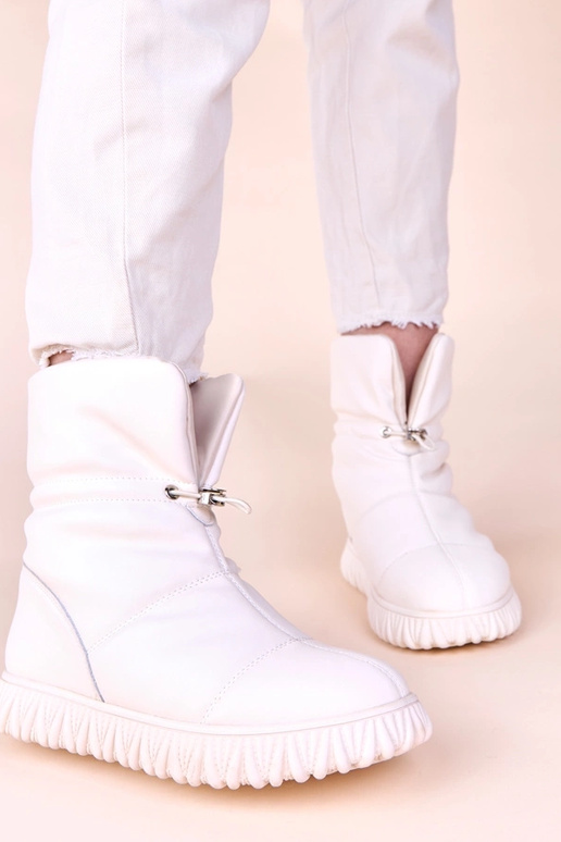 Bottes de neige en cuir naturel...