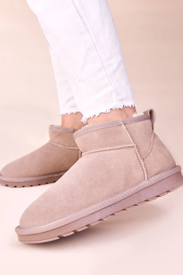 Bottes de neige en daim gris, doublées de fourrure Matilda 2
