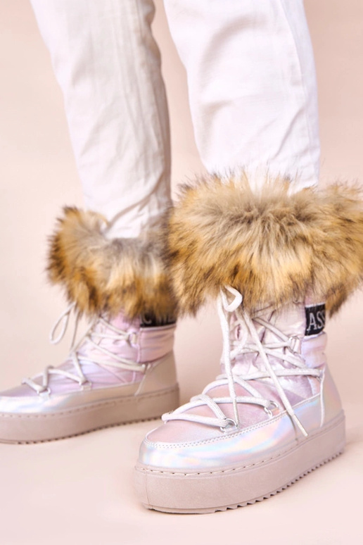 Bottes de neige argentées avec teinte...