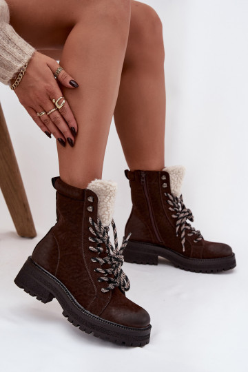 Bottines pour femmes en simili cuir couleur chocolat "Bellora" 2
