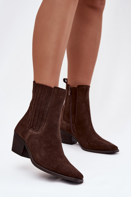 Bottines en suède avec isolation intérieure couleur marron « Arelia »