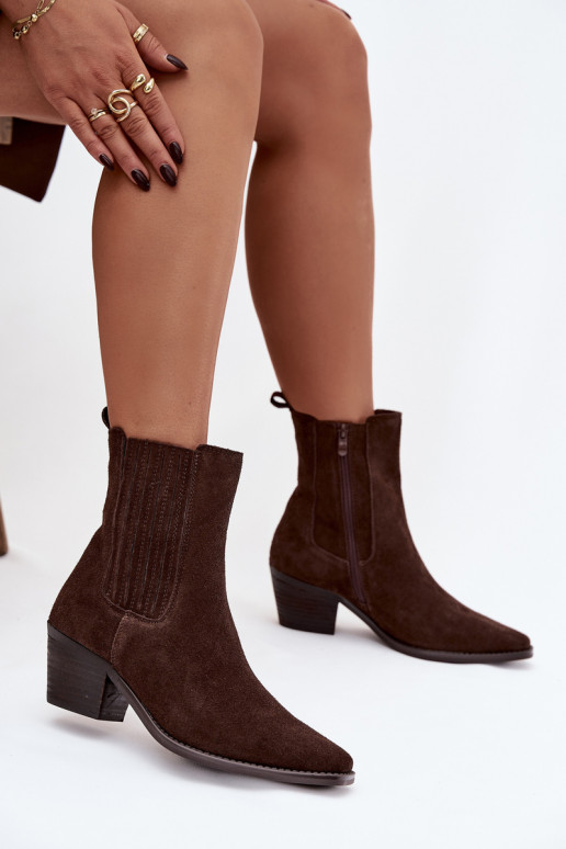 Bottines en suède avec isolation intérieure couleur marron « Arelia »