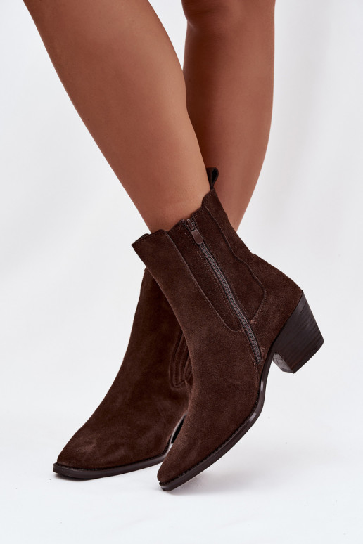 Bottines en suède avec isolation intérieure couleur marron « Arelia »
