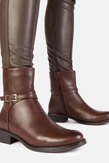 Bottines brunes avec boucle et cadenas Zema