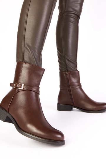 Bottines brunes avec boucle et cadenas Zema 2