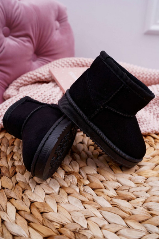 Bottes d'hiver chaudes pour enfants de couleur noire Gooby