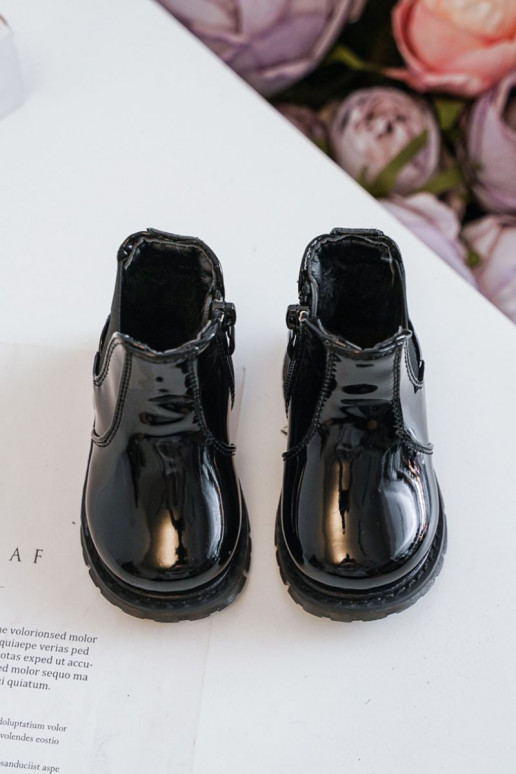 Bottes chauffantes enfant effet vernis, coloris noir Porky