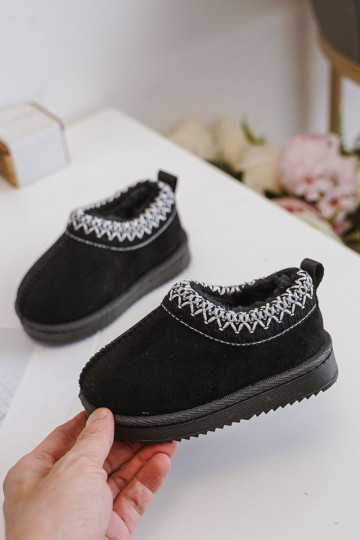 Bottes de neige pour enfants avec plateforme, isolées avec intérieur en fourrure en noir Vilabria 2