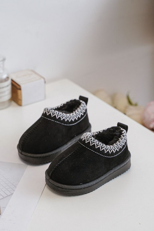 Bottes de neige pour enfants avec plateforme, isolées avec intérieur en fourrure en noir Vilabria