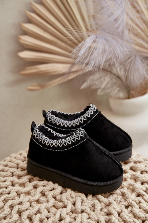 Bottes de neige pour enfants avec plateforme, isolées avec intérieur en fourrure en noir Vilabria