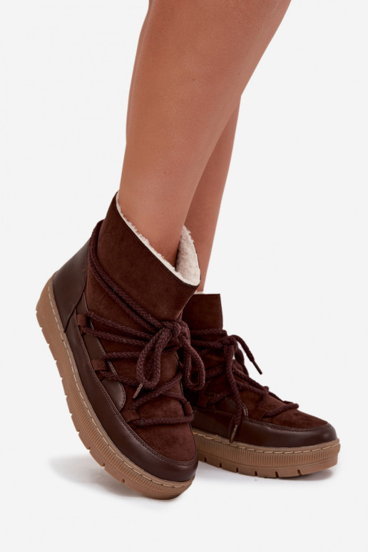 Bottes de neige pour femmes avec des détails stylés de couleur chocolat Rebekah