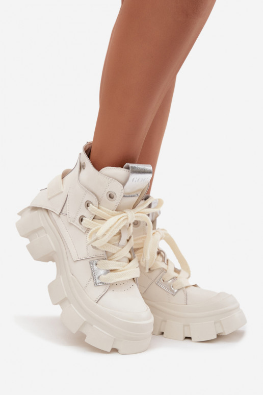 Peau réchauffer Style sportif Bottes GOE SS2N4055 couleur blanche