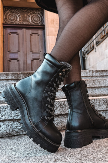 Bottines pour femmes en simili cuir noires "Bellora" 2