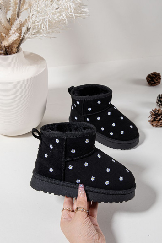 Bottes de neige Puérilavec des motifs florauxuszkami couleur noire Gracina