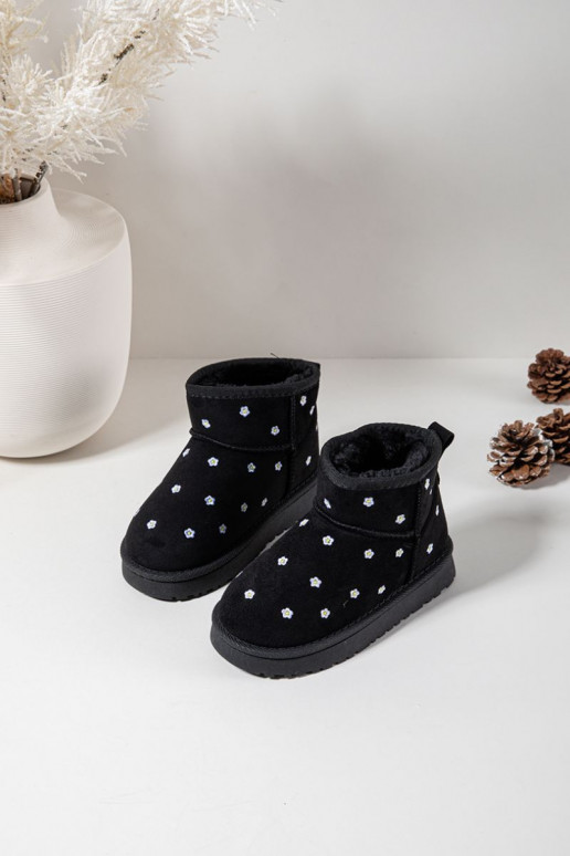 Bottes de neige Puérilavec des motifs florauxuszkami couleur noire Gracina