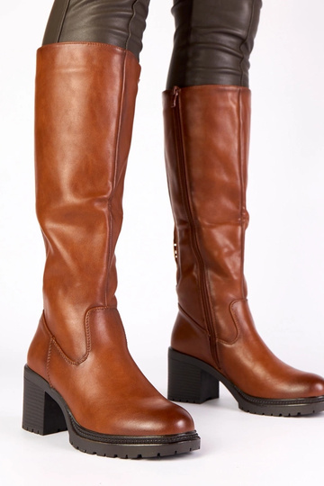 Bottes longues brunes de...