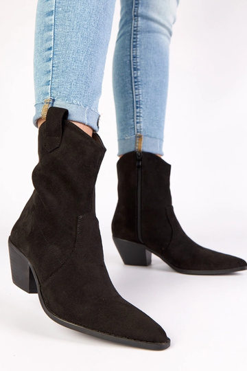 Bottines de cowboy noires sur talon Alka 2