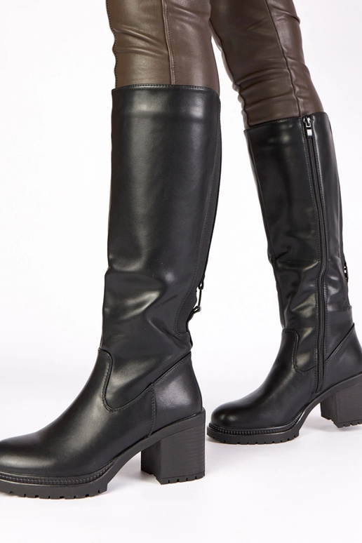 Bottes longues noires sur talon Akija