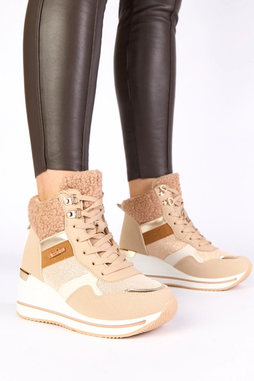 Bottes de neige chaudes couleur sable, baskets sur plateforme Rolinda