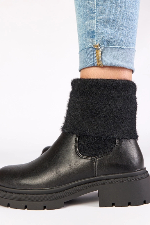 Bottines noires avec élastique et...