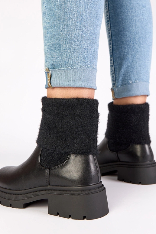 Bottines noires avec élastique et...