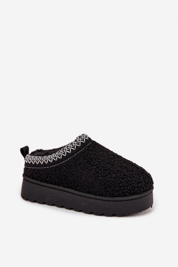 Bottes d'hiver pour enfants avec fourrure type Baranek de couleur noire Selathiel