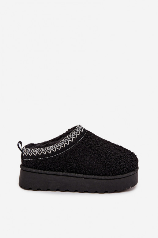 Bottes d'hiver pour enfants avec fourrure type Baranek de couleur noire Selathiel