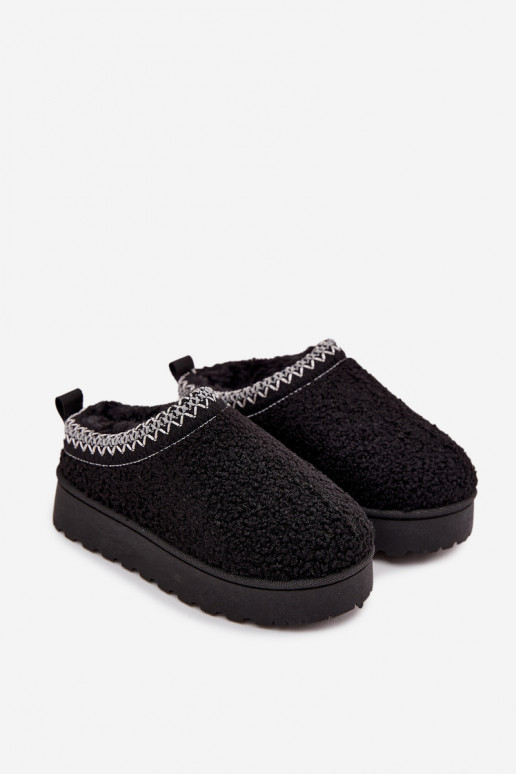 Bottes d'hiver pour enfants avec fourrure type Baranek de couleur noire Selathiel