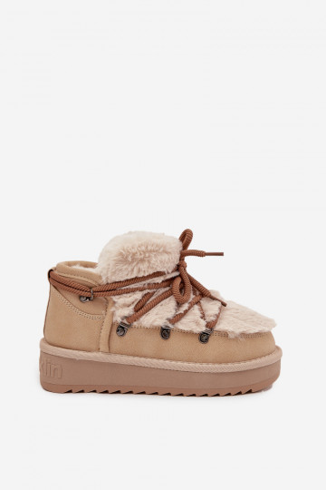 Bottes de neige pour enfants beige avec fourrure D.Franklin DFSH370011 2