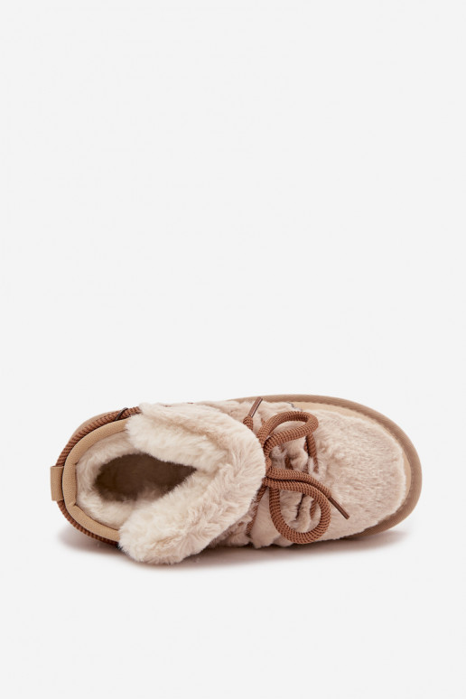 Bottes de neige pour enfants beige avec fourrure D.Franklin DFSH370011