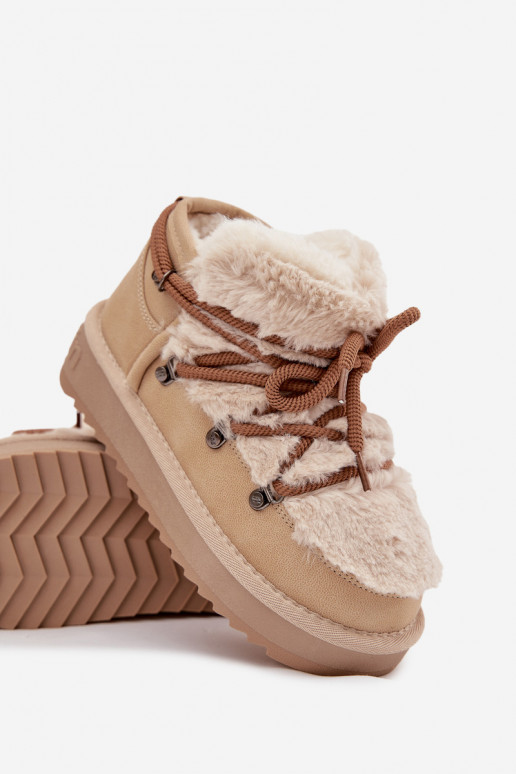 Bottes de neige pour enfants beige avec fourrure D.Franklin DFSH370011