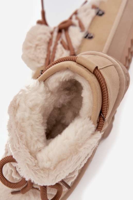 Bottes de neige pour enfants beige avec fourrure D.Franklin DFSH370011