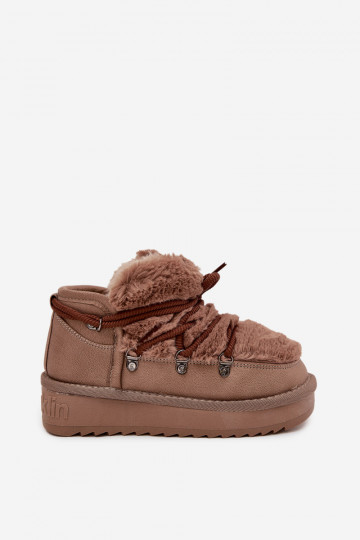 Bottes de neige pour enfants marron avec fourrure D.Franklin DFSH370011 2