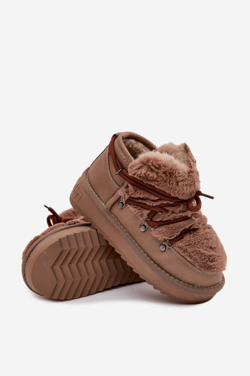 Bottes de neige pour enfants marron avec fourrure D.Franklin DFSH370011