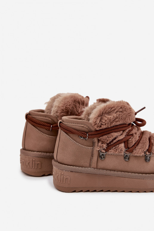 Bottes de neige pour enfants marron avec fourrure D.Franklin DFSH370011