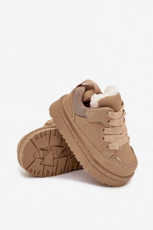 Baskets chaudes pour enfants en sable avec fourrure intérieure Mireen