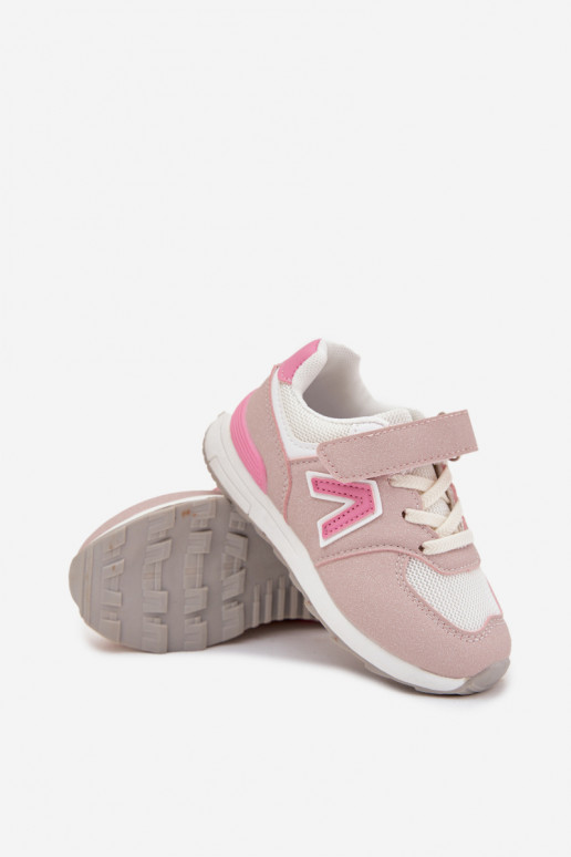Chaussures de sport pour enfants en rose avec fermetures velcro Galisse