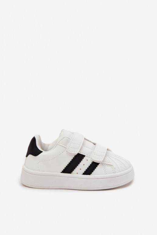 Baskets enfants modèle Sneakers en simili cuir, couleur blanche, Renel