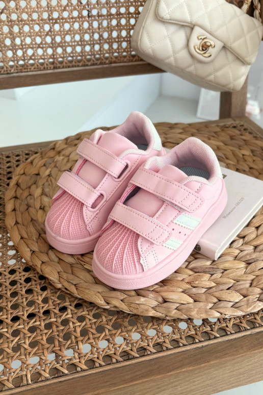 Baskets enfants modèle Sneakers en simili cuir, couleur rose, Renel
